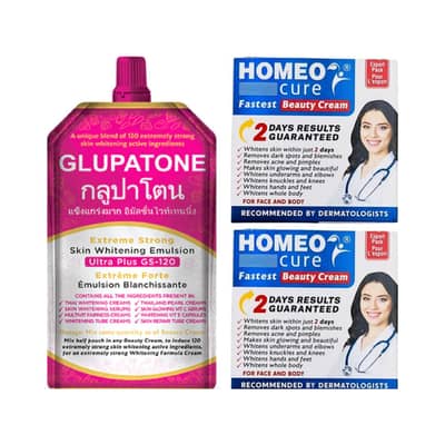 GLUPATONE Emulsion 50ml And Homeo Cure Beauty Cream (Pack Of 2)