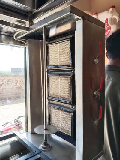 Restaurant Burger Shawarma Counter with 2 Separate Burners