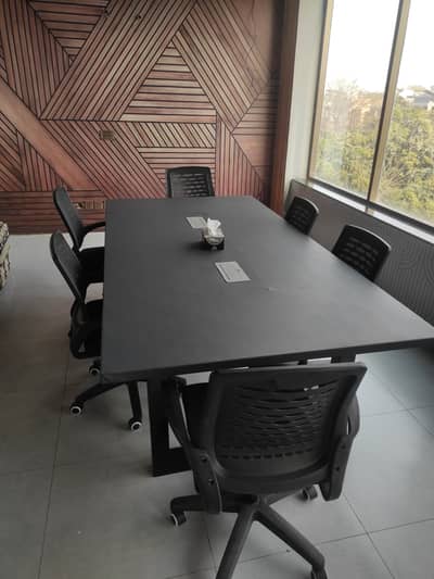 Suede leather top with electric sockets and solid metal base