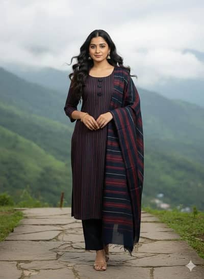 3 Pcs Women's Unstiched Printed Suit