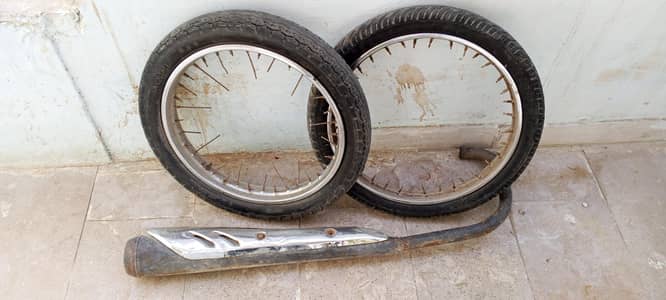 cg 125 silencer & tyer set