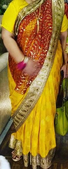 saarhi red and yellow