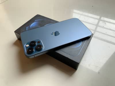 Complete BOX iPhone 12 Pro Max 256gb Blue Non PTA E-Sim Time Available