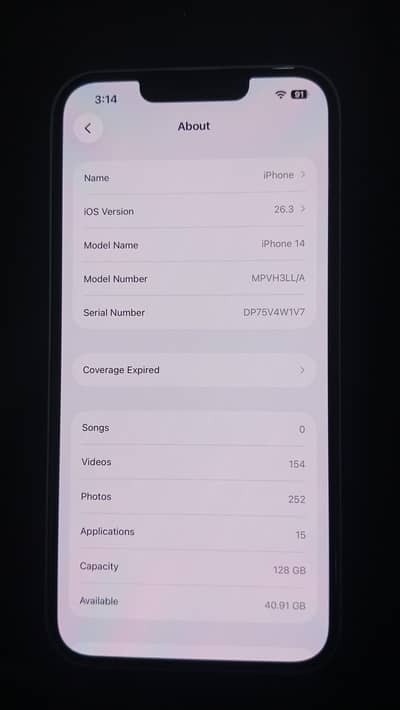 iPhone 14 128GB Blue Non-PTA – 100% OK – Urgent Sale