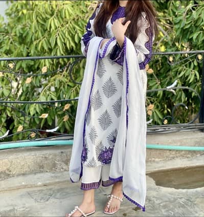 Ethnc embroidered 3 pc