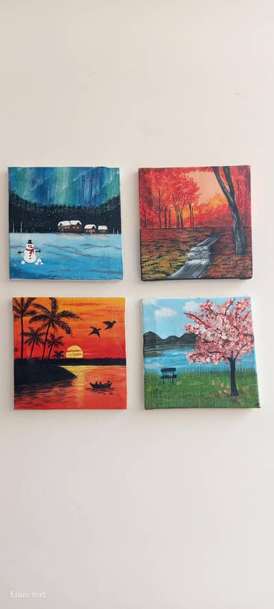 Four Seasons Wall Art – Snow, Autumn, Sunset & Spring
