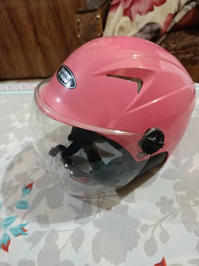 Studds pink face open helmet