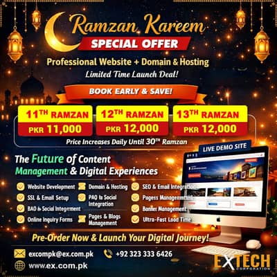 Ramzan Kareem Special Offer – Professional Website + Domain & Hosting