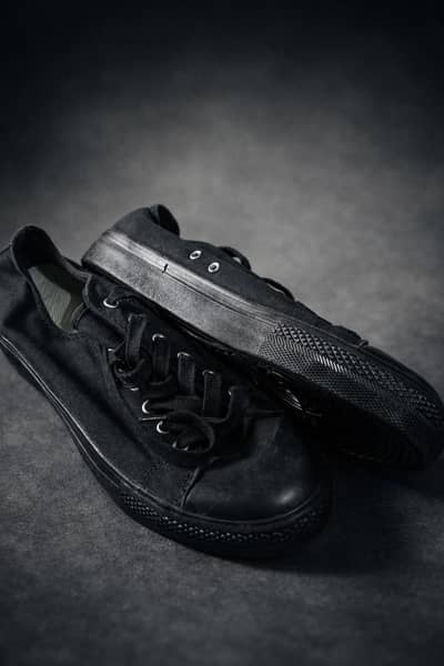 unisex black cotton canvas sneakers