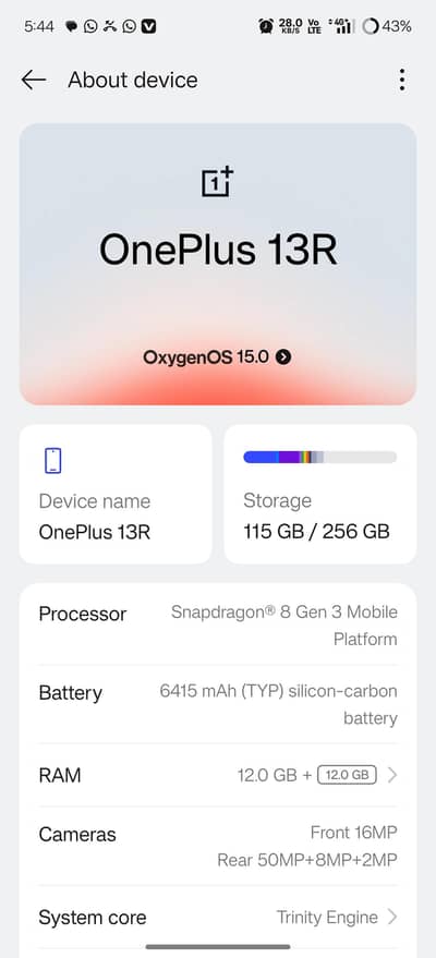 ONE plus ace 5 13R.  120FPS pta aproved