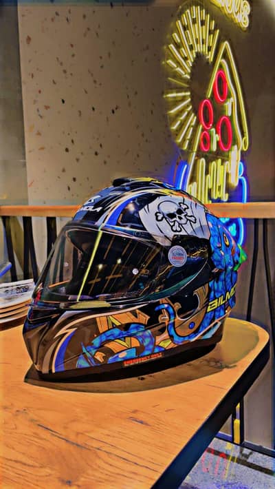bilmola helmet octo king blue edition box pack