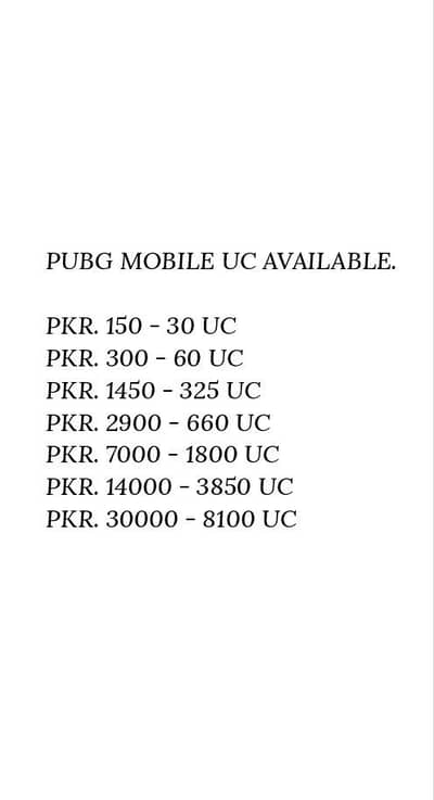 PUBG MOBILE UC