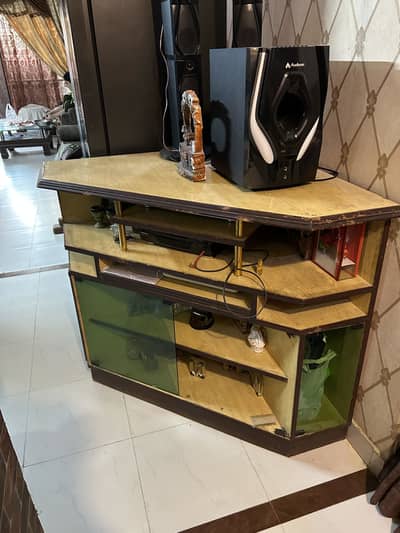 Pc table with many cabinets