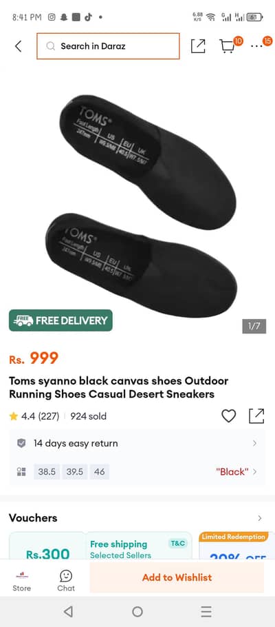 Tom Syanno Black Canvas Shoes