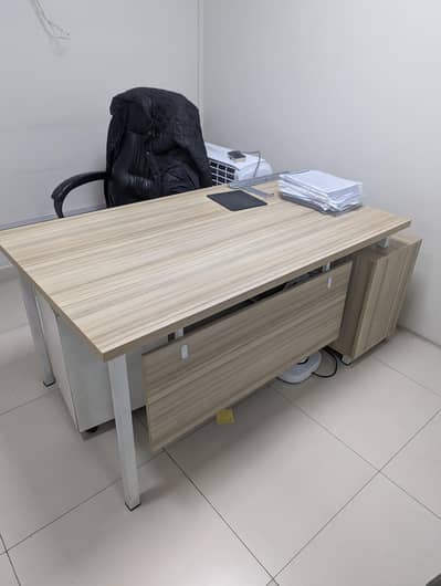 Modern L-Shaped Executive Desk with integrated storage