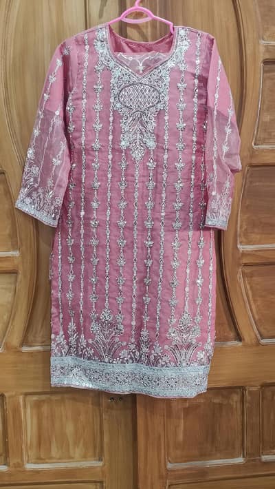 beautiful rose pink clolour 3 piece suit