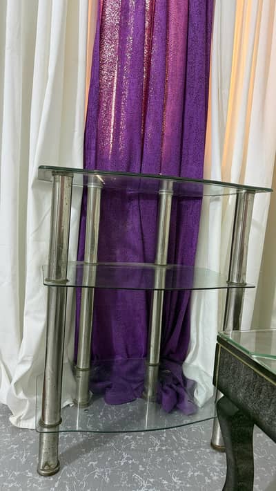 Glass Display Table / Corner Rack – 3 Tier (Good Condition)