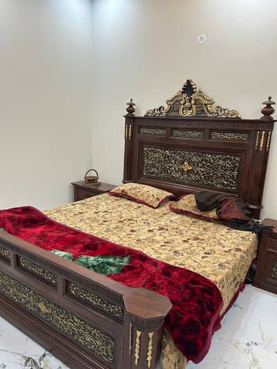 Complete bed set for sale with dressing and side tables just like new