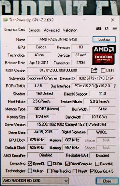 Intel i3-3220 (3rd Gen)+AMD Radeon HD 6450 (1GB)