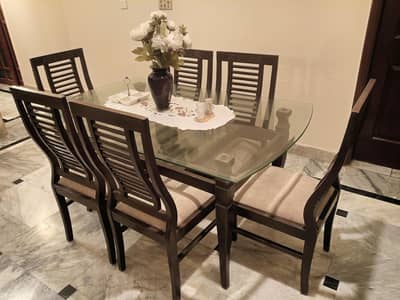 6-Seater Dining Table Set – Solid Sheesham Wood