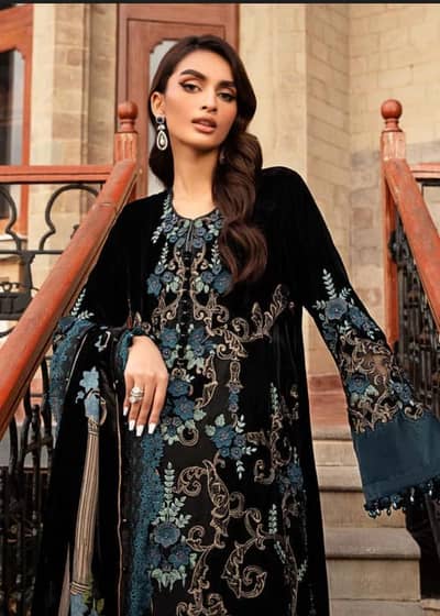 Black and zink palashi valvet embroidered  collection