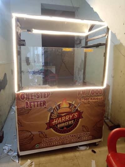 fast food counter with fryer  + Fryer + Single Door freezer