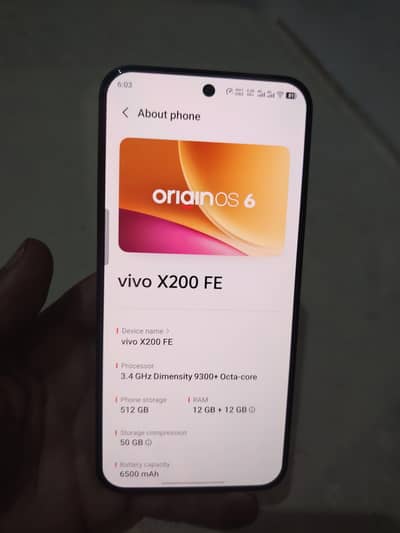 Vivo x200fe Full Box PTA No exchange