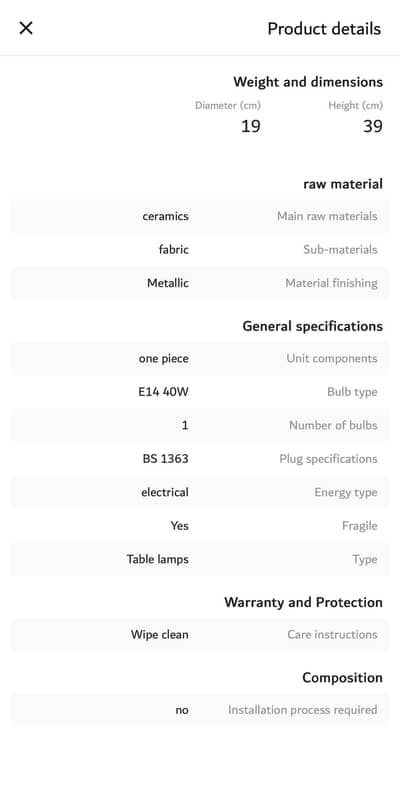 Home Center UAE brand table lamp