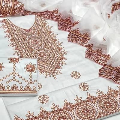 3 Piece women Embroidered  suit