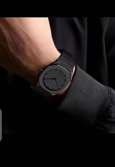 Men's Carbon Fiber Black Arabic Aura Watch with Free Box