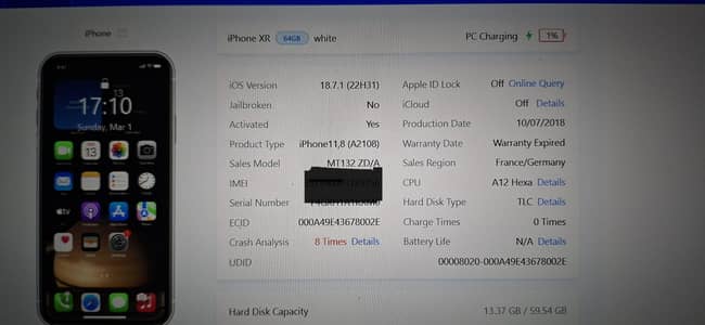 i phone xr 64gb bypass