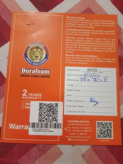 Durafoam double bed mattress