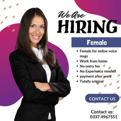 Need Female for voice