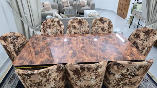 8 M8 Seater Dining Table Set with 8 Chairs – [NEGOTIATABLE PRICE]