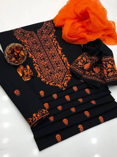 3 piece women Embroidered suit