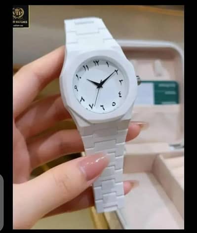 Men's Carbon Fiber White Arabic Aura Watch