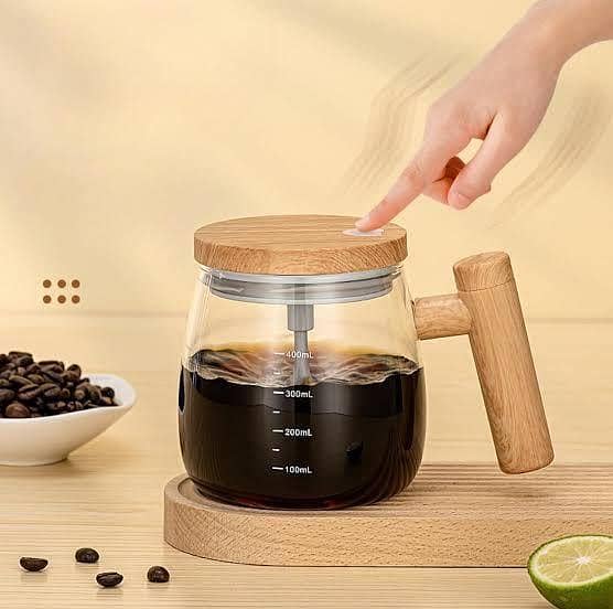 400ml Glass Self Stirring Cup for Making Coffee & more