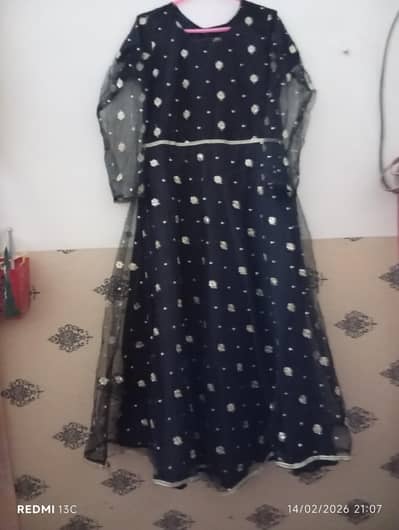 fancy net embroidery maxi