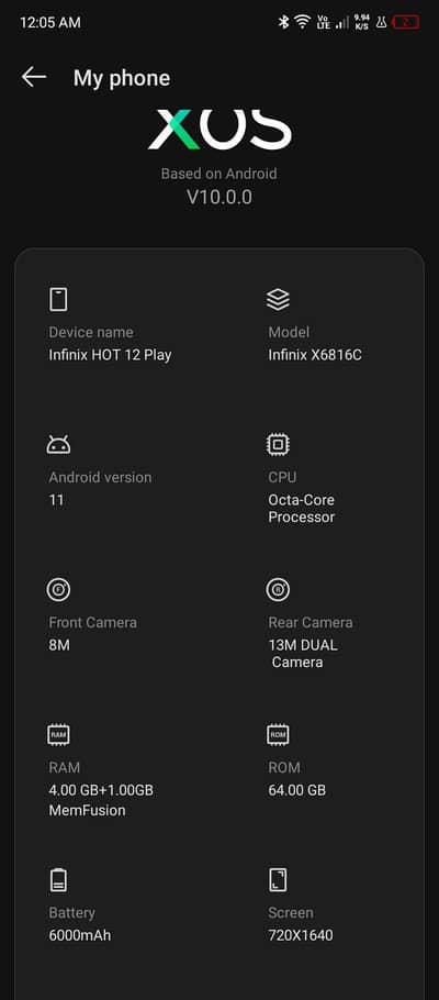 Infinix hot 12 play 4+64 PTA approved panel change baaqi all okay