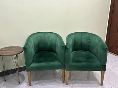Luxury Velvet Accent Chairs (Set of 2) – Emerald Green 