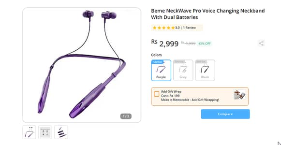 BEME NeckWave Pro Voice Changing Neckband (FULLY WORKING)