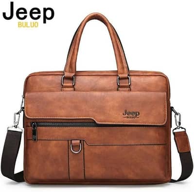 Jeep Buluo Leather Laptop Bag