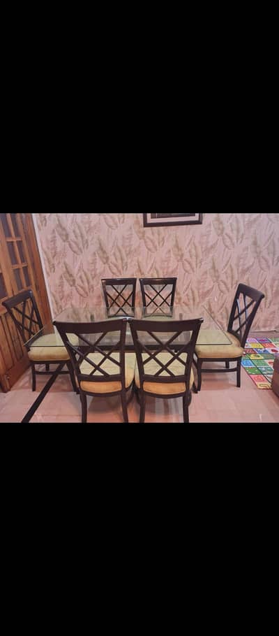 Six seater dining table.