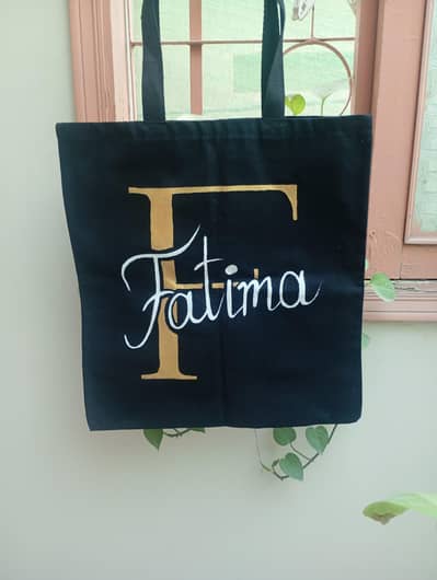 Customized hand painted canvas tote bags