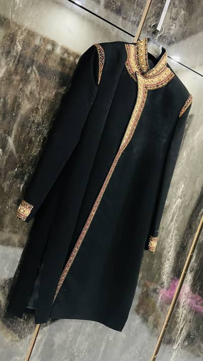 Black and brown Sherwani