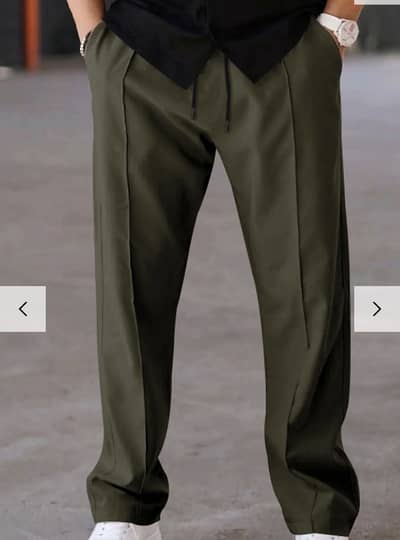 Plain Stripe Line Loose Bottom Trouser