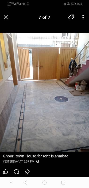 Near MCB Bachelor's portion for rent phase5 Ghauri Ghouri town Islamabad
