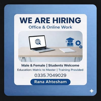 full time part time office work and online work available