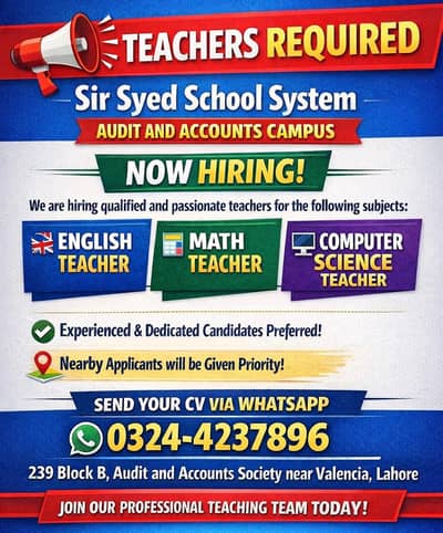 teaching staff required