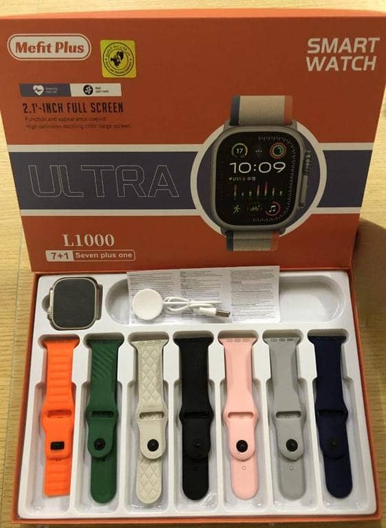 Mefit Plus L1000 Ultra Smart Watch – 2.1" Full Screen | 7+1 Series | Smart Watch